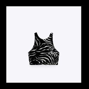 ZARA ANIMAL PRINT CROP TOP